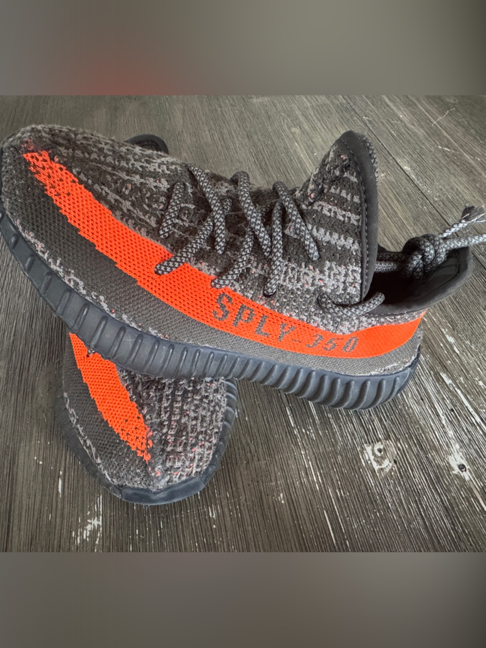 Yeezy Kids Black & Orange Boost-Style Sneakers